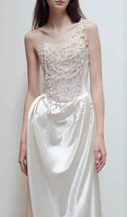 Ethereal Cali Pearl One-Shoulder Wedding Dress