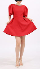 Gunda Dazzling Red Diamante Mini Dress