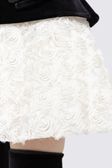 Velvet & 3D Floral Strapless Mini Dress Set