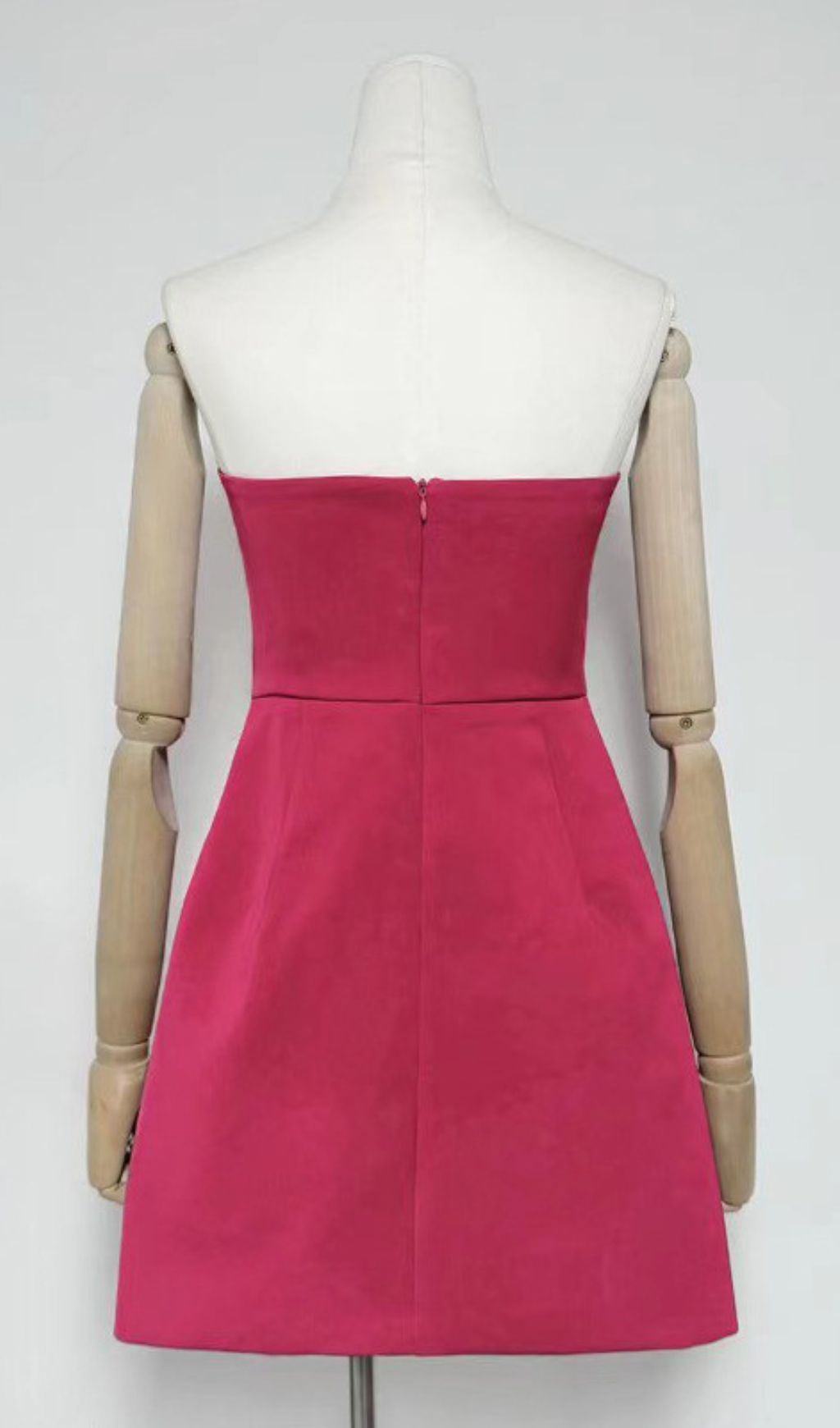 Vibrant Huy Rose Red Strapless Mini Dress