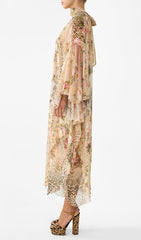 Jetta Exotic Floral & Leopard Print Flowing Maxi Dress