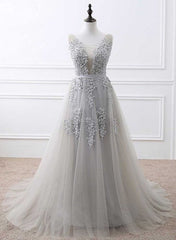 Light Grey High Quality Long Party Dress