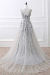 Light Grey High Quality Long Party Dress