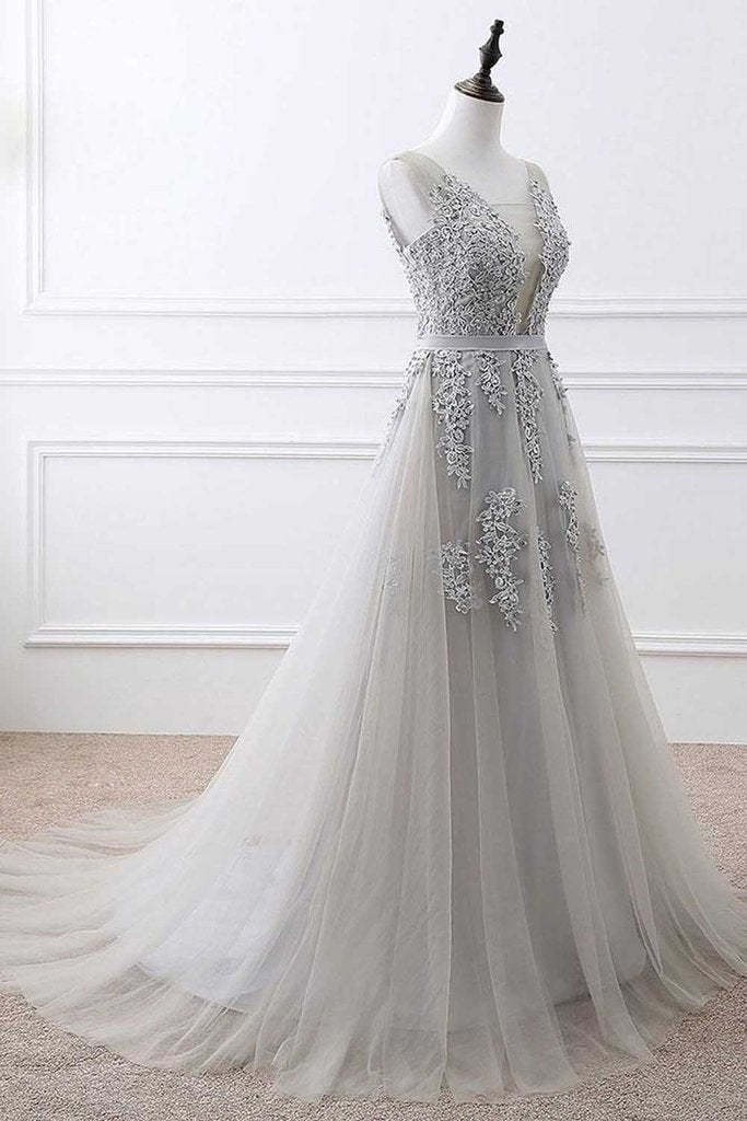 Light Grey High Quality Long Party Dress