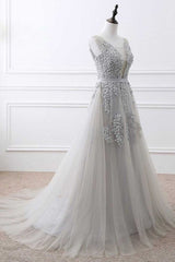 Light Grey High Quality Long Party Dress