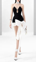 Dorona Glam Bow Strapless Mini Dress