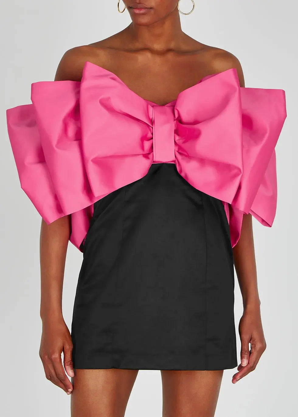 Glamorous Pink Bow Strapless Mini Dress