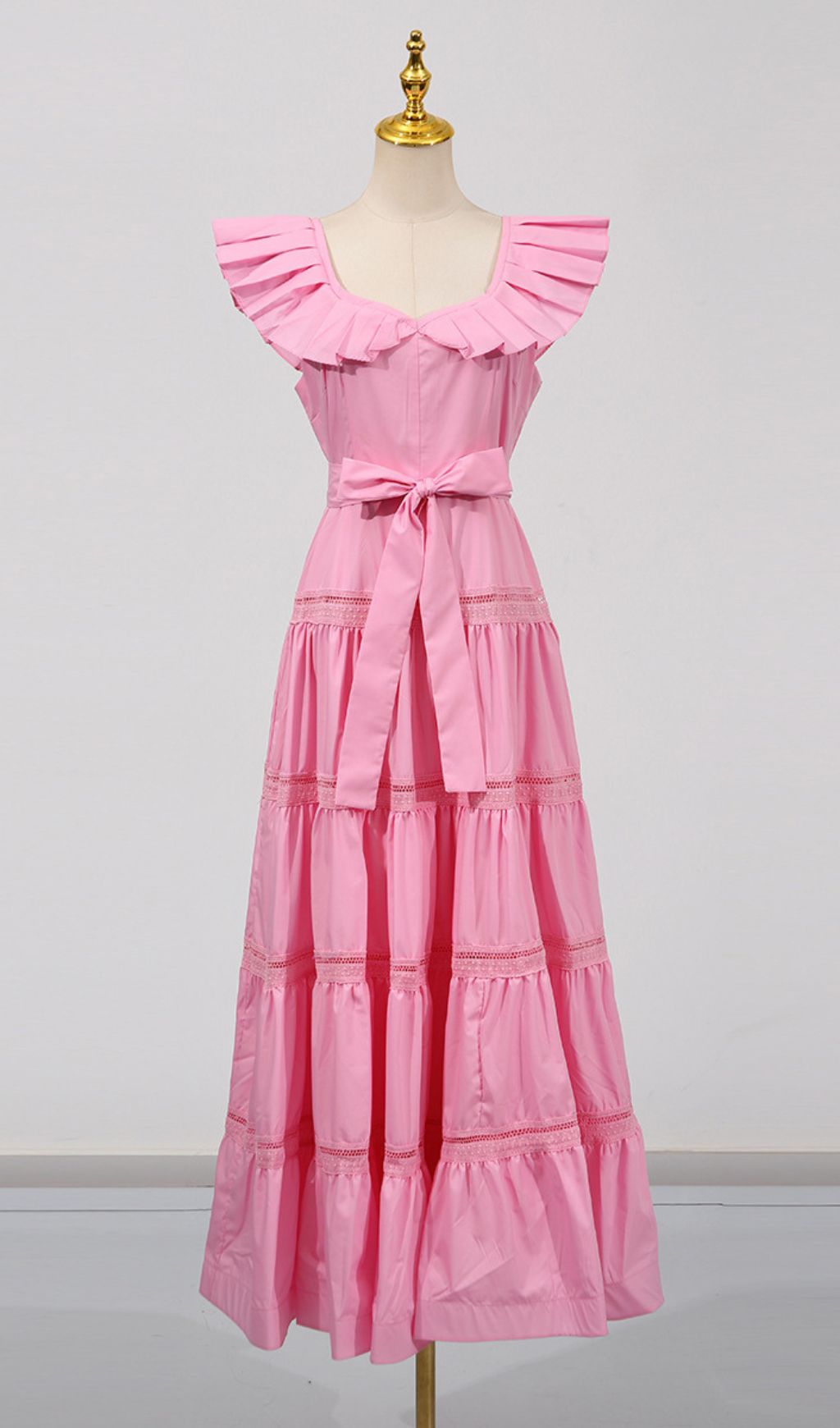 Farida Ruffled Sleeveless Tiered Midi Dress