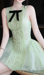 Isoko Fresh Green Lace Mini Dress