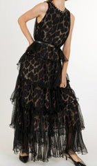 Kaelyn Leopard Mesh Maxi Dress