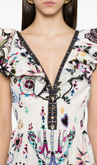Hanson Vibrant Bohemian V-Neck Maxi Dress