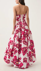 Behold Boldly Blooming Strapless Maxi Dress