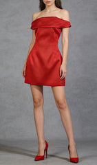 Jameel Red Off-Shoulder Mini Dress