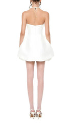 Ildiko White Strapless Corset Floral Mini Dress