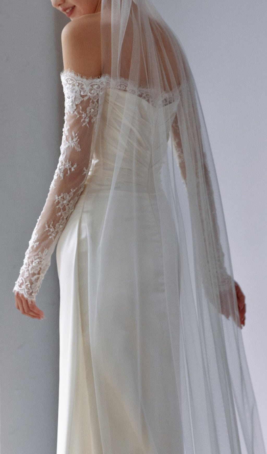 Colleen Off-Shoulder Lace Wedding Dress with Pockets