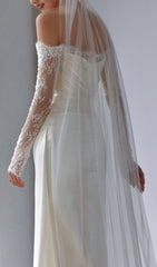 Colleen Off-Shoulder Lace Wedding Dress with Pockets
