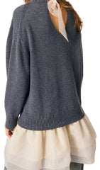 Roganza Mixed Media Tiered Sweater Dress