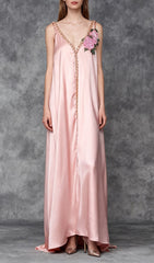 Inge Elegant Pink Floral Maxi Dress
