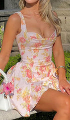 Calixte Romantic Floral Sweetheart Mini Dress