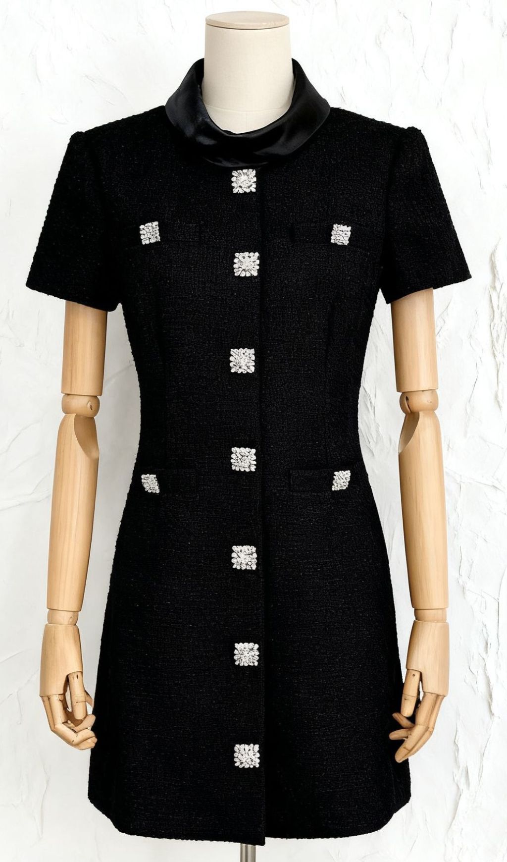 Ildri Black Tweed Mini Dress