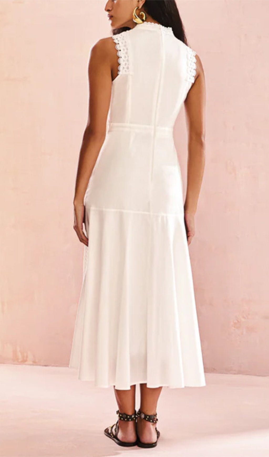 Darlene Periwinkle Lace & Eyelet Sleeveless Midi Dress