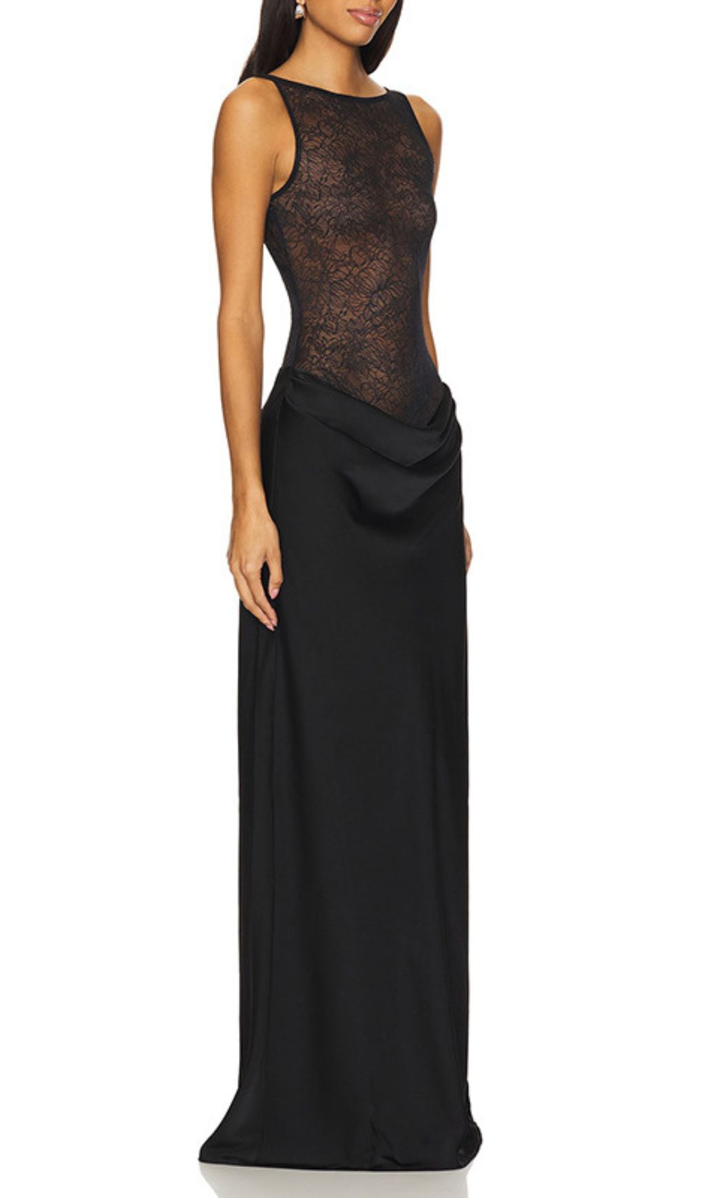 Jadine Black Lace Maxi Dress