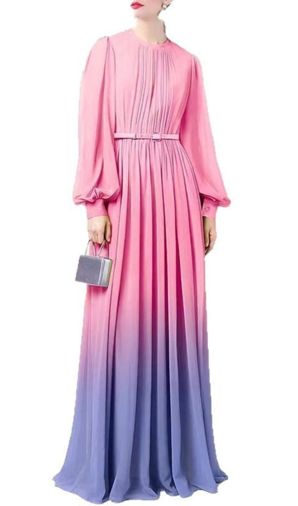 Ebba Ombre Lantern Sleeve Maxi Dress