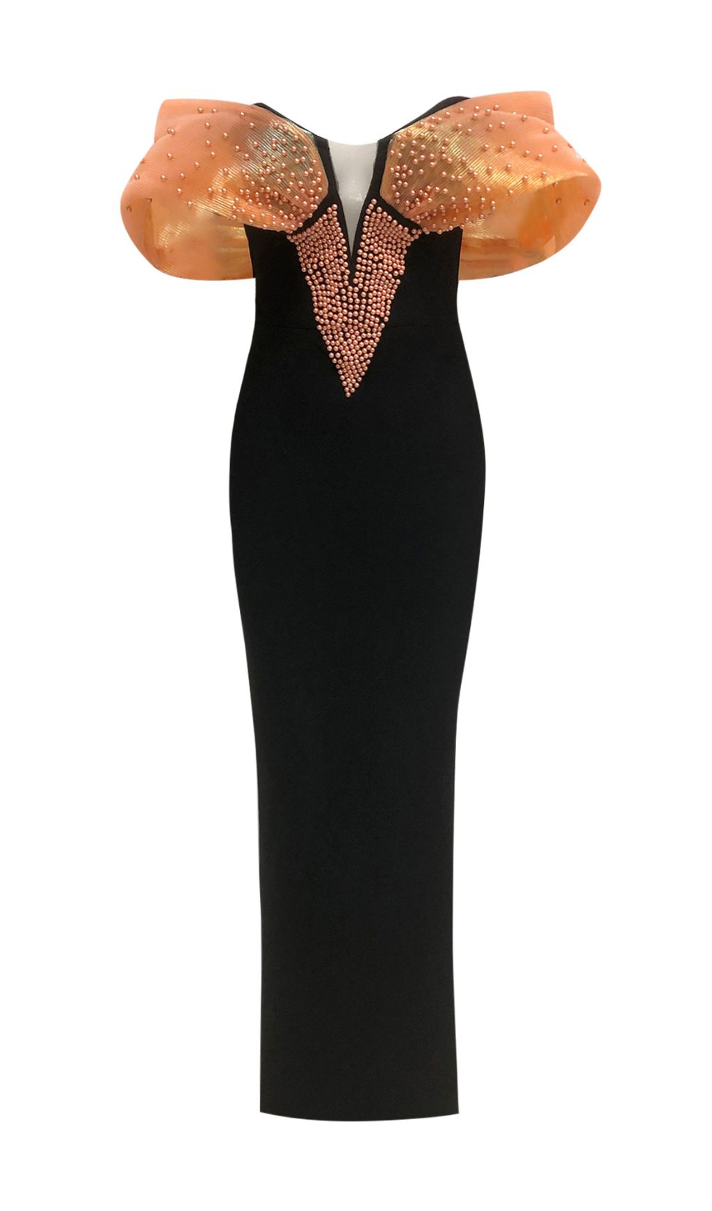 Farrah Off-Shoulder Beaded Maxi Dress