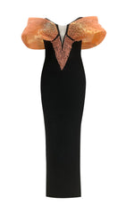 Farrah Off-Shoulder Beaded Maxi Dress