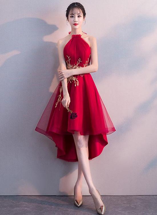 Lovely Dark Red Party Dress