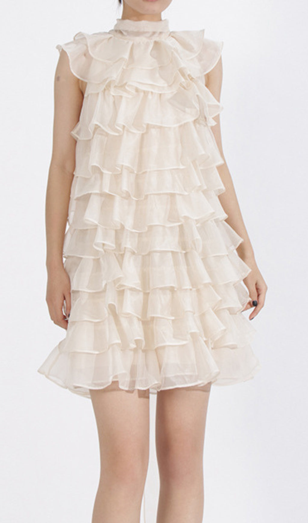 Duyen Chic Black Tiered Ruffle Mini Dress