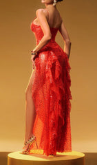 Sparkling Sequin Split Maxi Dress