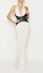 Emelda Halter Corset Maxi Dress