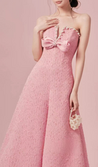 Gaphna Glamour Pink Strapless Maxi Gown