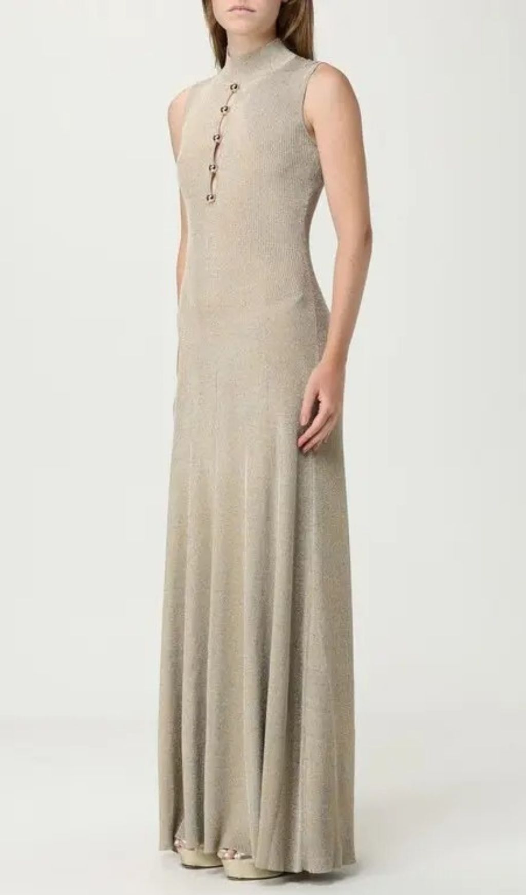 Juno Shimmer Ribbed Knit Maxi Dress