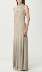 Juno Shimmer Ribbed Knit Maxi Dress