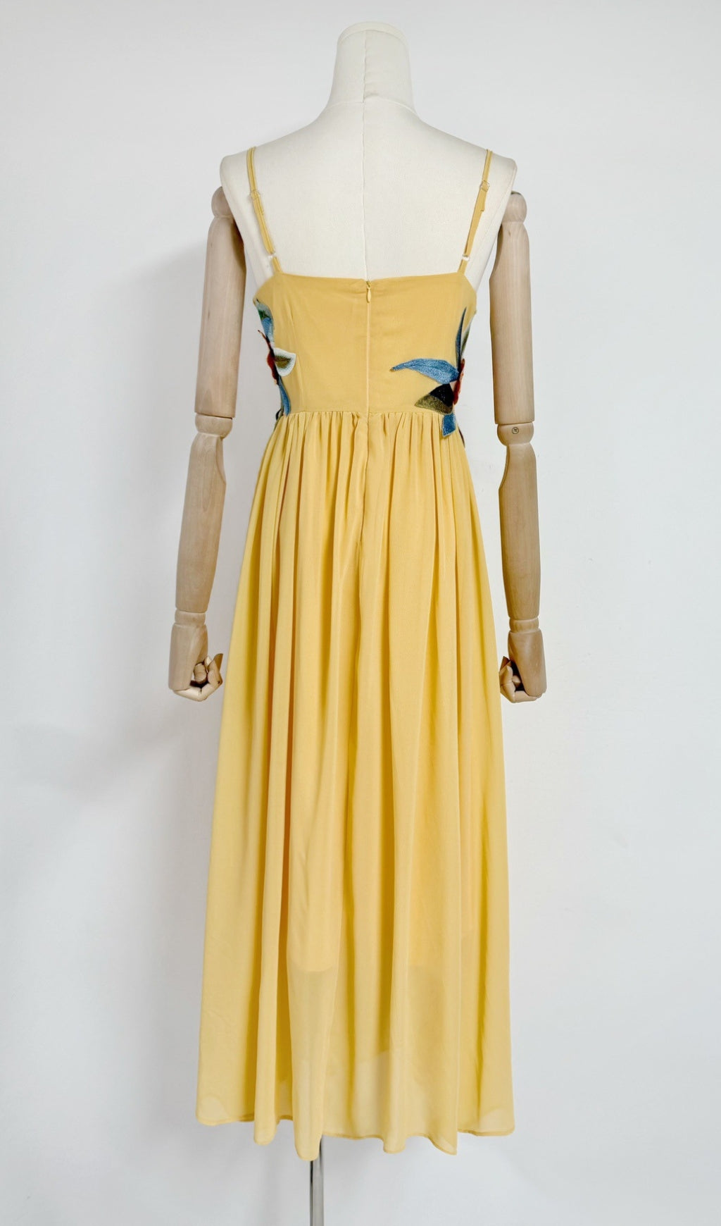 Emanuele Sunshine Yellow Floral Embroidered Maxi Dress