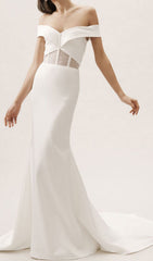 Glamorous Hidemi White Corset Off-Shoulder Maxi Gown