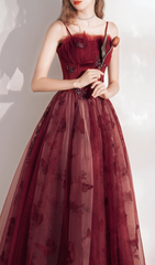 Harriet Red Butterfly Corset Maxi Gown