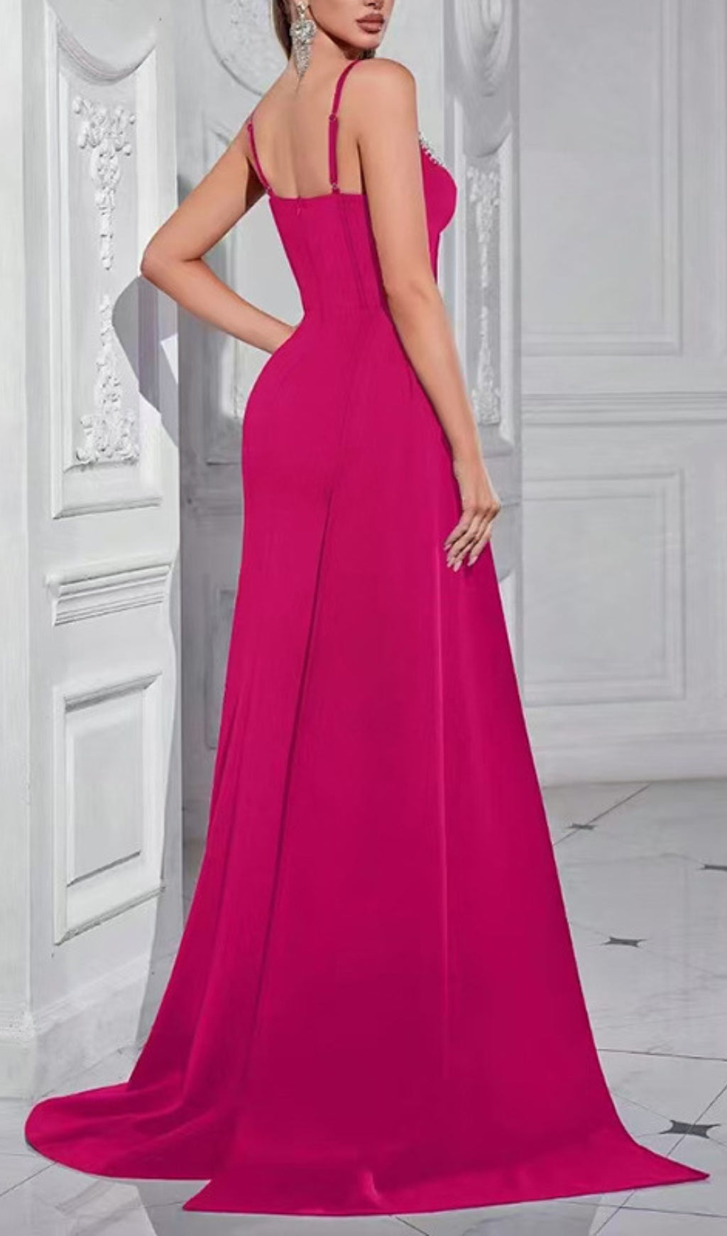 Elihu Embellished Corset High Slit Gown