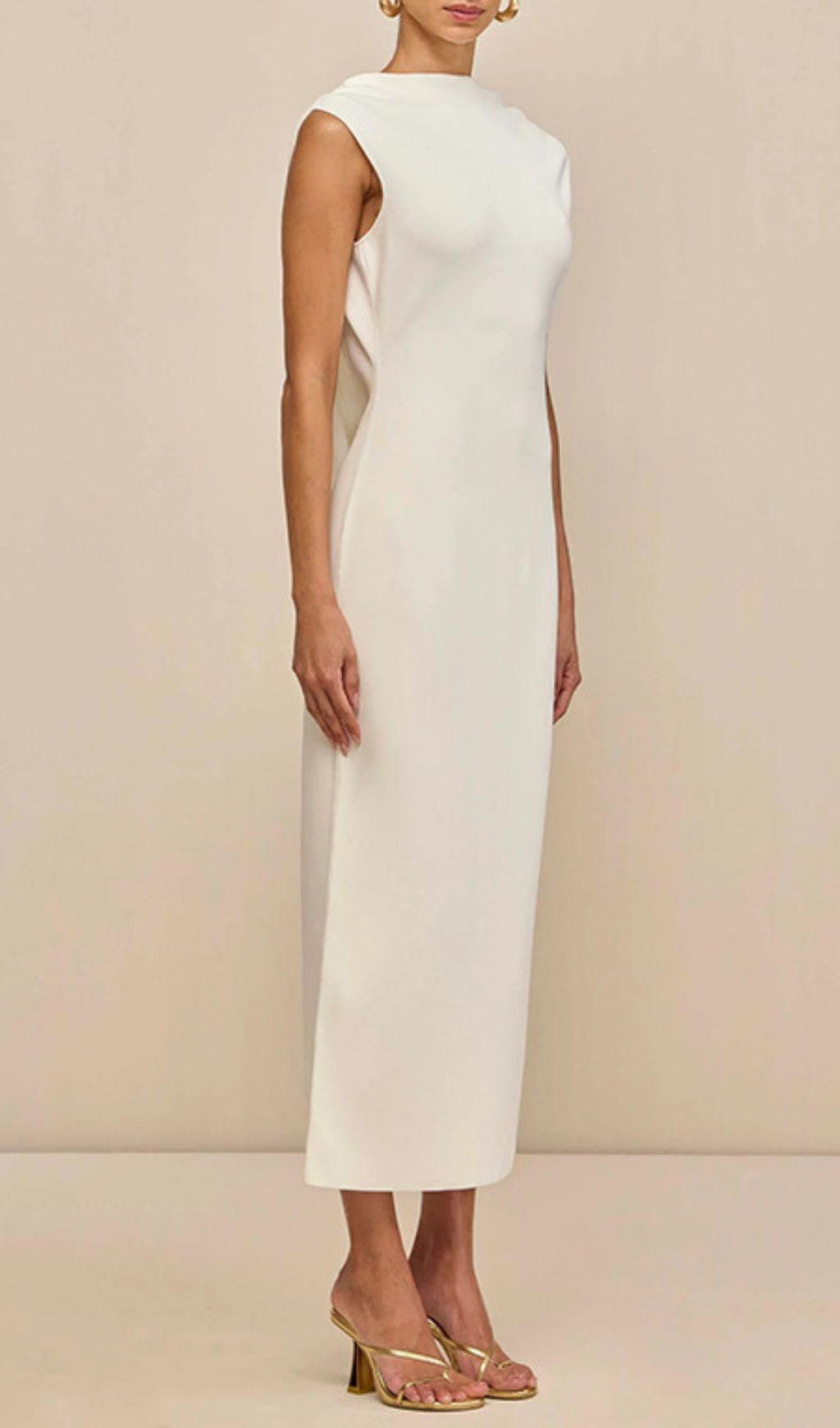 Ida White Backless Midi Dress