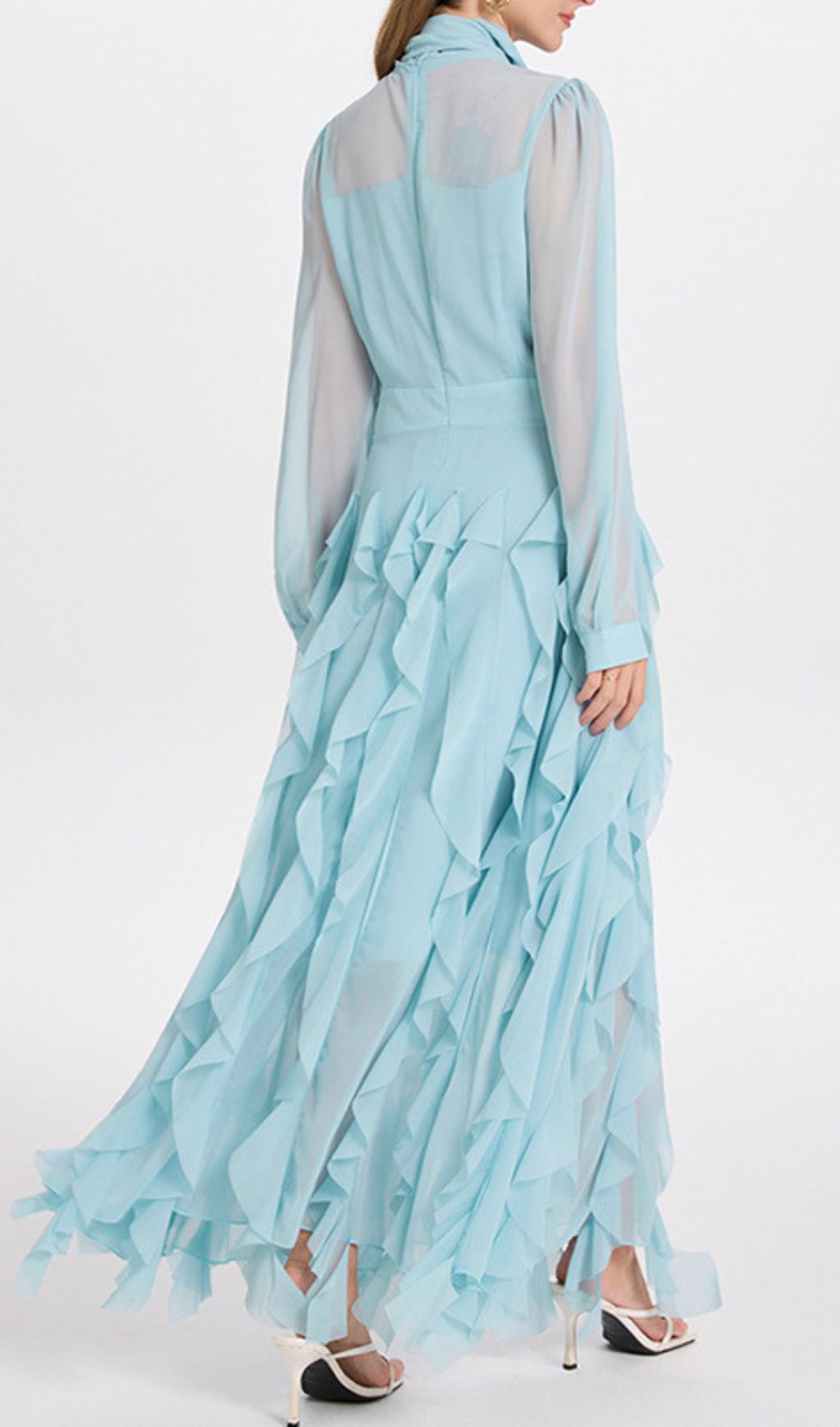 Isaak Ethereal Ruffle Maxi Gown