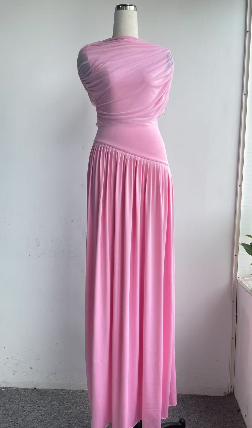 Haylie Pleated & Draped Maxi Dress