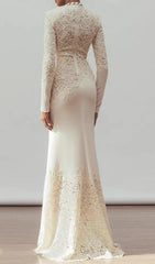 Elodie Timeless Lace & Crepe Maxi Gown