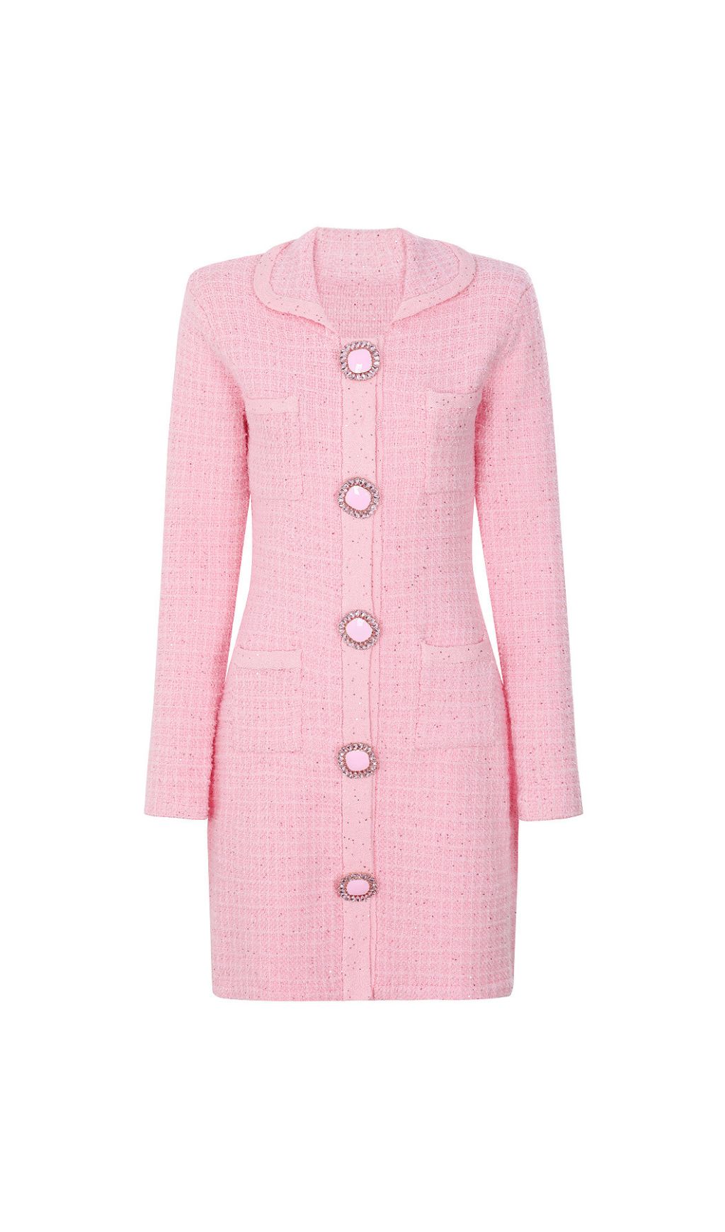 Joanna Luxe Tweed-Inspired Knit Mini Dress