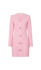 Joanna Luxe Tweed-Inspired Knit Mini Dress