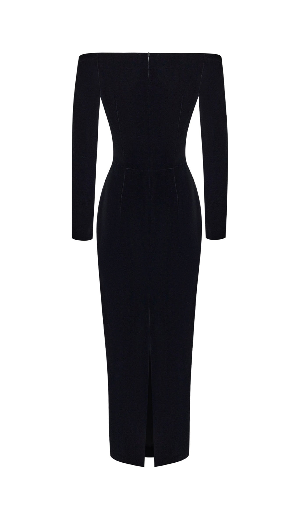 Luxurious Black Velvet Rose Maxi Dress
