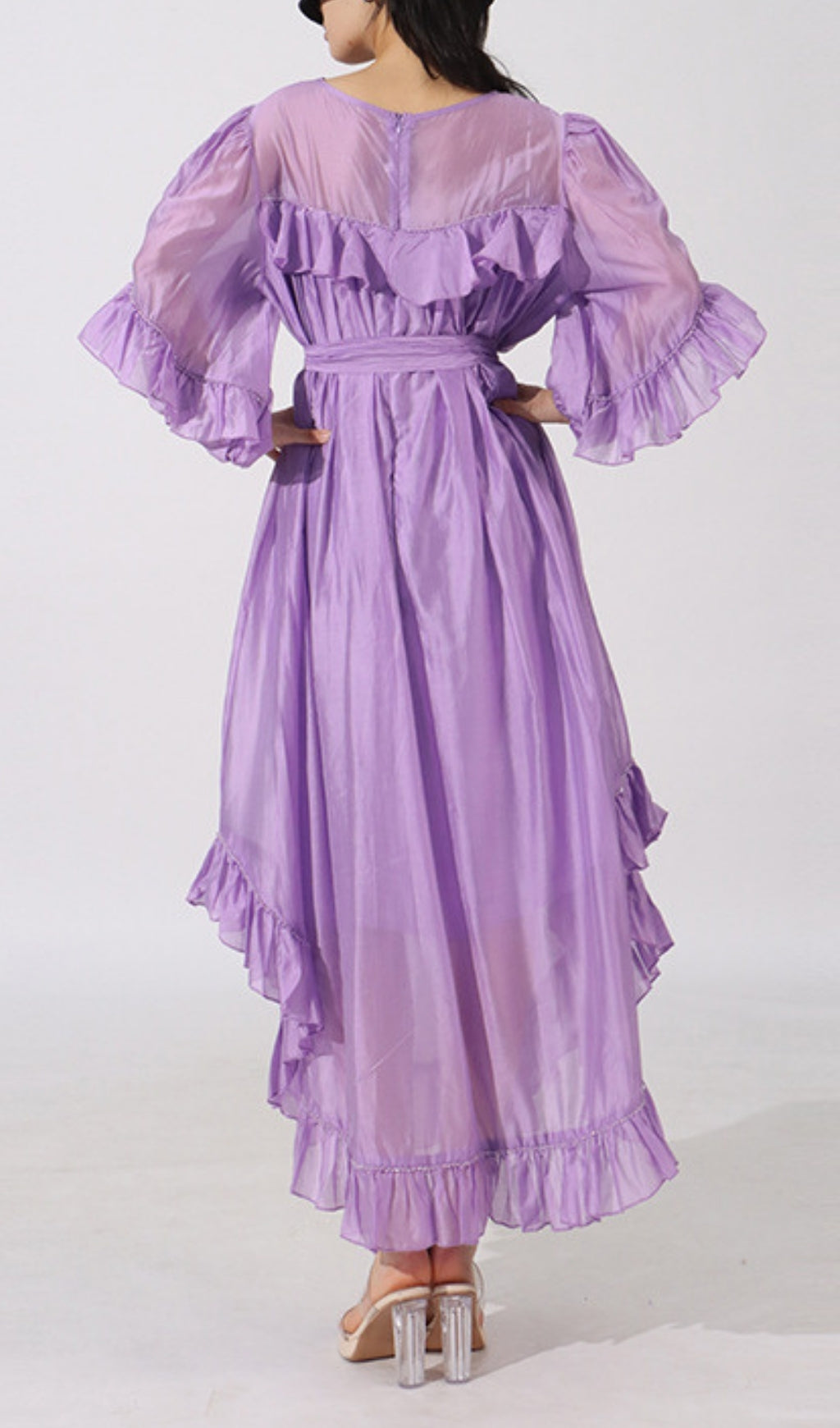 Elkie Purple Ruffle Maxi Dress