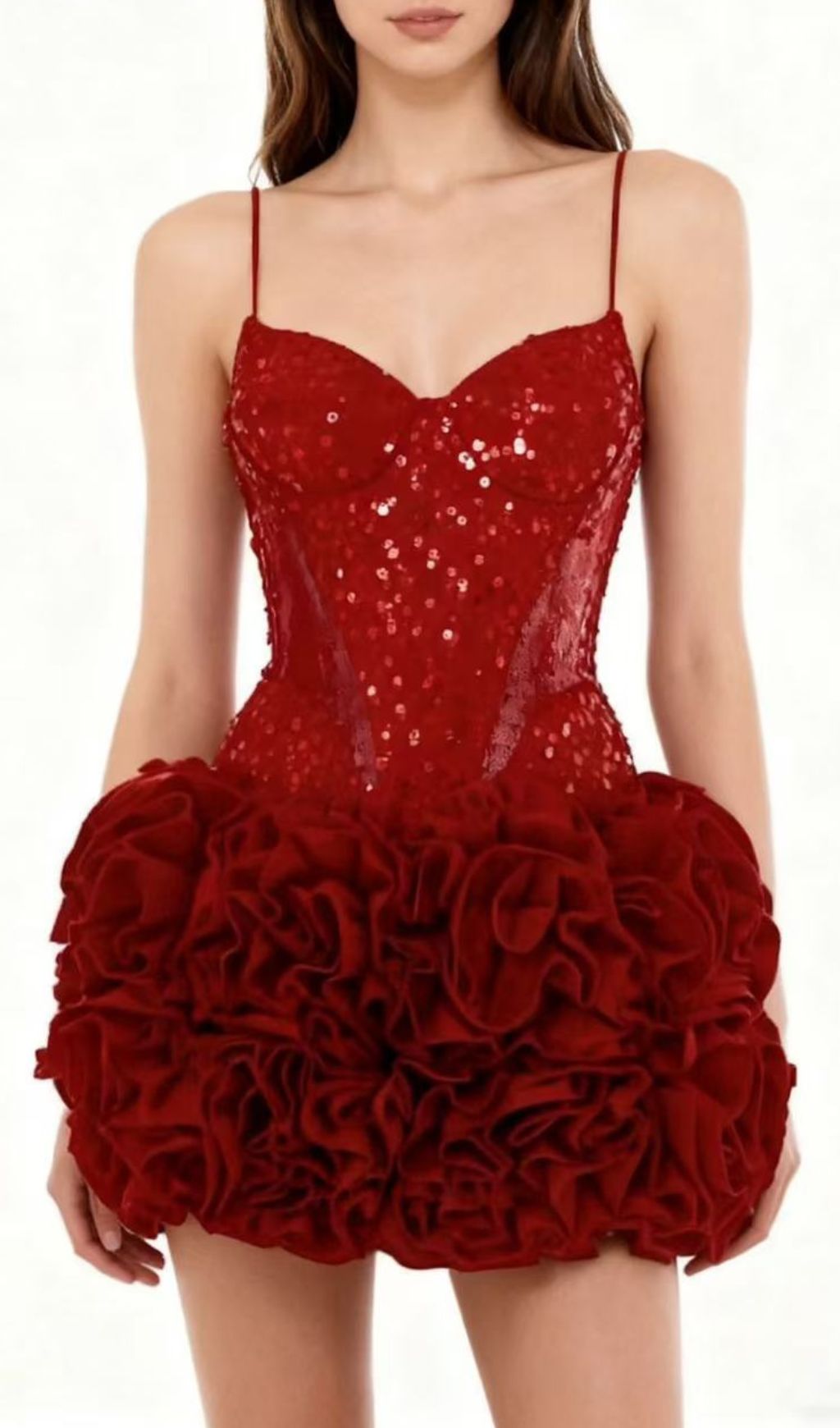 Janet Red Sequin Mini Dress