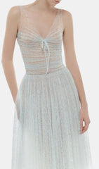 Josie Ethereal Light Blue Mesh Maxi Dress